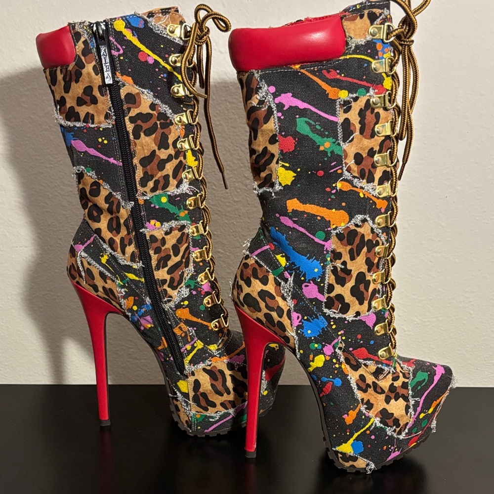 Leopard Print Stiletto Boots